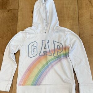 GAP Kids White Hoodie with Colorful Rainbow